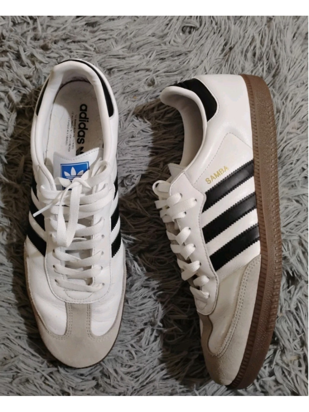 Adidas Samba OG Men Size 12 Cloud White/Core Black/Gum Low Sneakers B75806